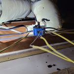 Attic Home Inspector Exposed open Junction Box Live wires exposed